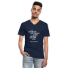Männer-T-Shirt mit V-Ausschnitt: It matters not what someone is born, but … - Navy