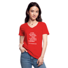 Frauen-T-Shirt mit V-Ausschnitt: If you like nerds, raise your hand. If you don’t … - Rot