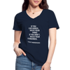 Frauen-T-Shirt mit V-Ausschnitt: If you like nerds, raise your hand. If you don’t … - Navy