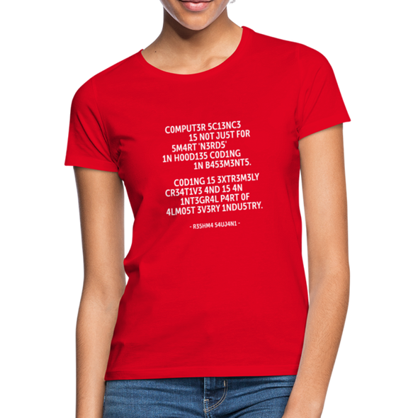 Frauen T-Shirt: Computer science is not just for smart ‘nerds’ in … - Rot