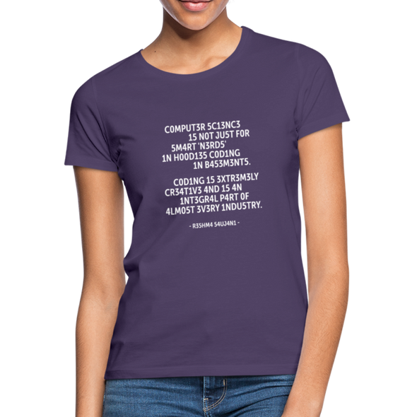 Frauen T-Shirt: Computer science is not just for smart ‘nerds’ in … - Dunkellila