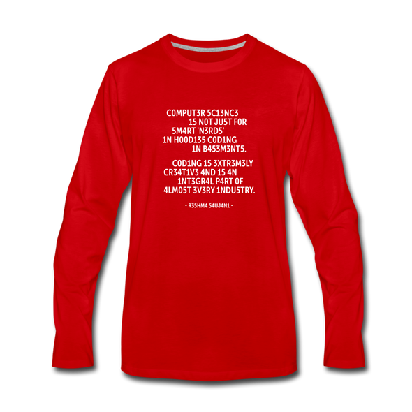 Männer Premium Langarmshirt: Computer science is not just for smart ‘nerds’ in … - Rot