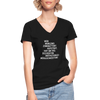 Frauen-T-Shirt mit V-Ausschnitt: Wer morgens zerknittert aufsteht, hat … - Schwarz