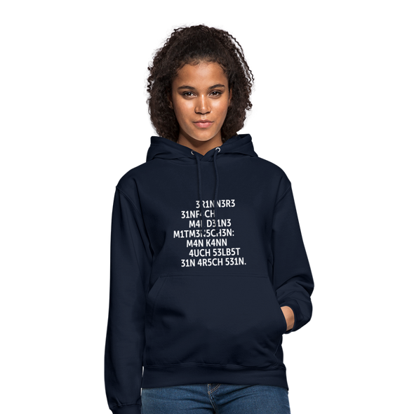 Unisex Hoodie: Erinnere einfach mal Deine Mitmenschen: Man … - Navy