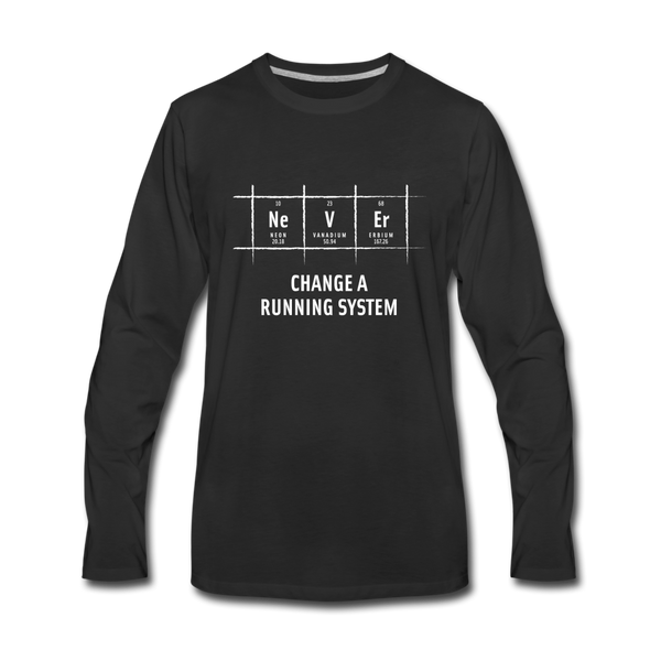 Männer Premium Langarmshirt: Never change a running system - Schwarz