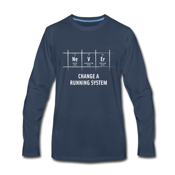 Männer Premium Langarmshirt: Never change a running system - Navy
