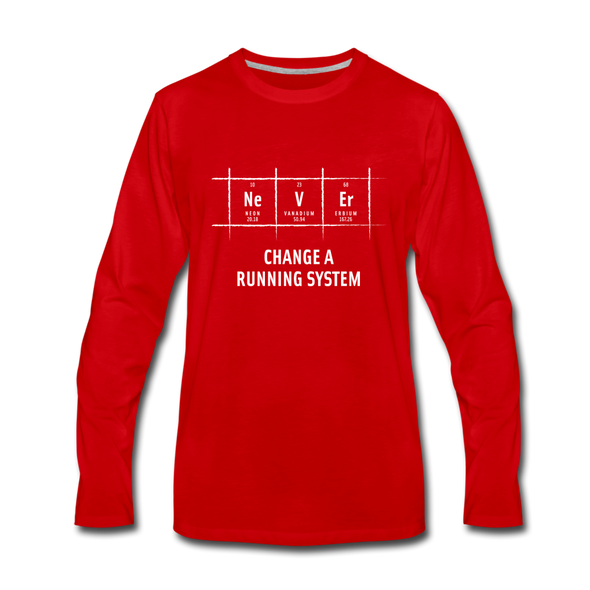 Männer Premium Langarmshirt: Never change a running system - Rot
