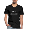 Männer-T-Shirt mit V-Ausschnitt: I’m a genius - Schwarz