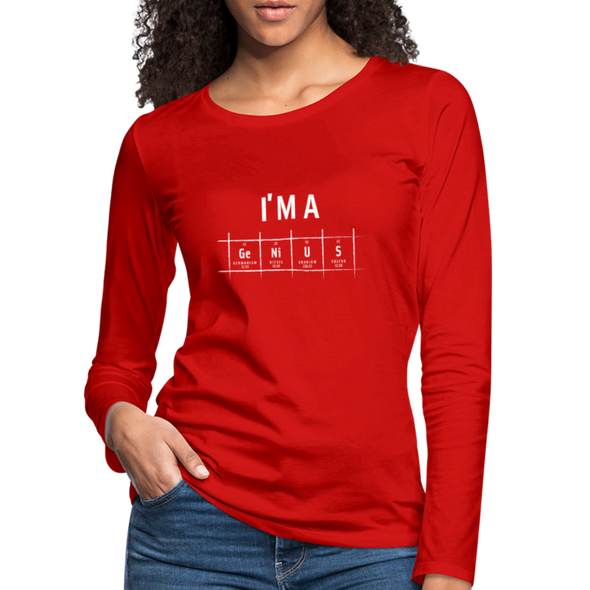 Frauen Premium Langarmshirt: I’m a genius - Rot