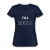 Frauen-T-Shirt mit V-Ausschnitt: I’m a genius - Navy