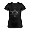 Frauen-T-Shirt mit V-Ausschnitt: Talk nerdy to me. - Schwarz