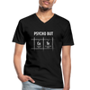 Männer-T-Shirt mit V-Ausschnitt: Psycho but cute - Schwarz