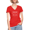 Frauen-T-Shirt mit V-Ausschnitt: Psycho but cute - Rot