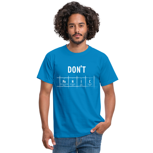 Männer T-Shirt: Don‘t panic - Royalblau