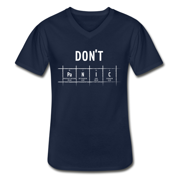 Männer-T-Shirt mit V-Ausschnitt: Don‘t panic - Navy