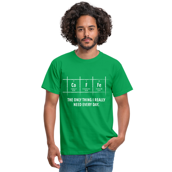 Männer T-Shirt: Coffee – The only thing I really need every day - Kelly Green