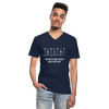 Männer-T-Shirt mit V-Ausschnitt: Coffee – The only thing I really need every day - Navy