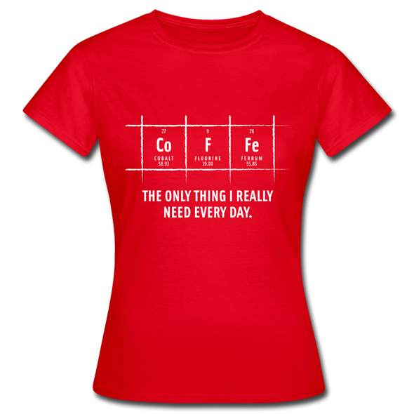 Frauen T-Shirt: Coffee – The only thing I really need every day - Rot