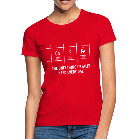Frauen T-Shirt: Coffee – The only thing I really need every day - Rot