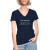 Frauen-T-Shirt mit V-Ausschnitt: Please, switch on your brain - Navy