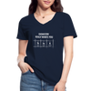 Frauen-T-Shirt mit V-Ausschnitt: Chemistry really makes you think - Navy