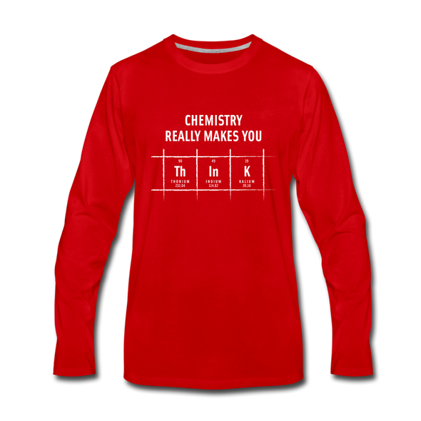 Männer Premium Langarmshirt: Chemistry really makes you think - Rot