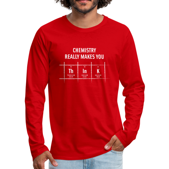 Männer Premium Langarmshirt: Chemistry really makes you think - Rot