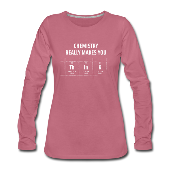 Frauen Premium Langarmshirt: Chemistry really makes you think - Malve