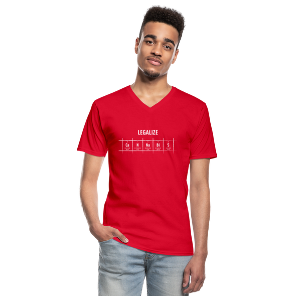 Männer-T-Shirt mit V-Ausschnitt: - Rot