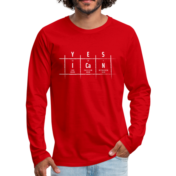 Männer Premium Langarmshirt: Yes, I can - Rot