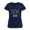 Frauen-T-Shirt mit V-Ausschnitt: Life is too short for someday - Navy