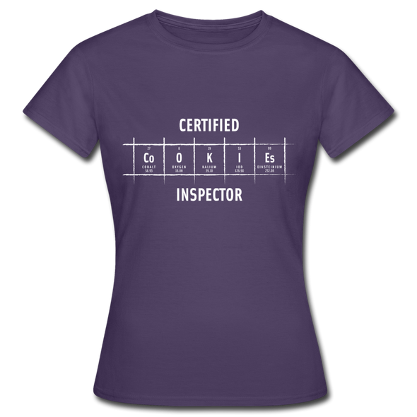 Frauen T-Shirt: Certified Cookies Inspector - Dunkellila