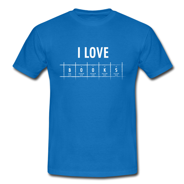 Männer T-Shirt: I love books - Royalblau