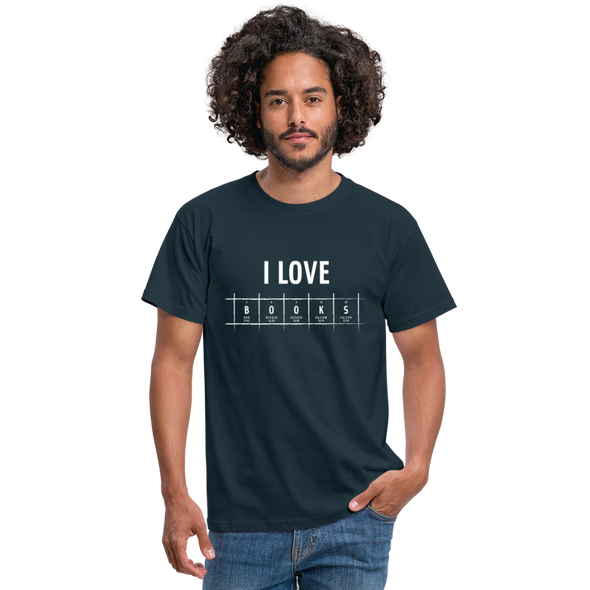 Männer T-Shirt: I love books - Navy