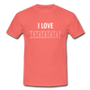Männer T-Shirt: I love books - Koralle