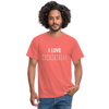 Männer T-Shirt: I love books - Koralle