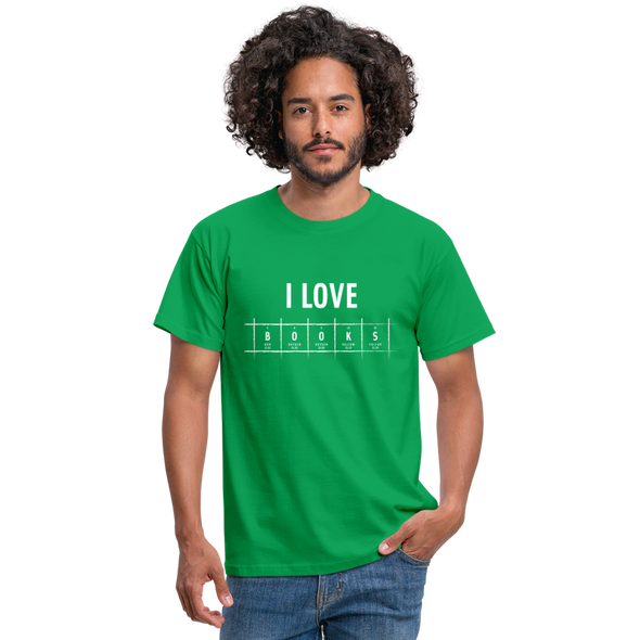 Männer T-Shirt: I love books - Kelly Green