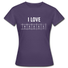 Frauen T-Shirt: I love books - Dunkellila