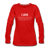 Frauen Premium Langarmshirt: I love books - Rot