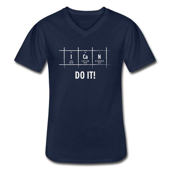 Männer-T-Shirt mit V-Ausschnitt: I can do it - Navy
