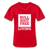 Männer-T-Shirt mit V-Ausschnitt: Bullshit-free living - Rot
