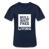 Männer-T-Shirt mit V-Ausschnitt: Bullshit-free living - Navy