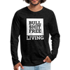 Männer Premium Langarmshirt: Bullshit-free living - Anthrazit