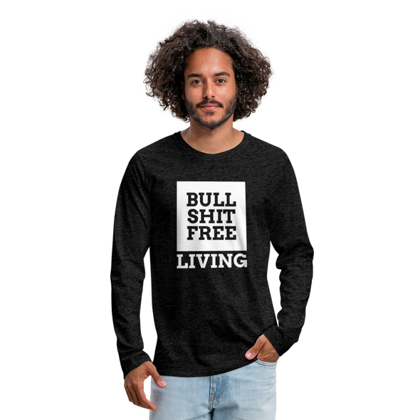 Männer Premium Langarmshirt: Bullshit-free living - Anthrazit