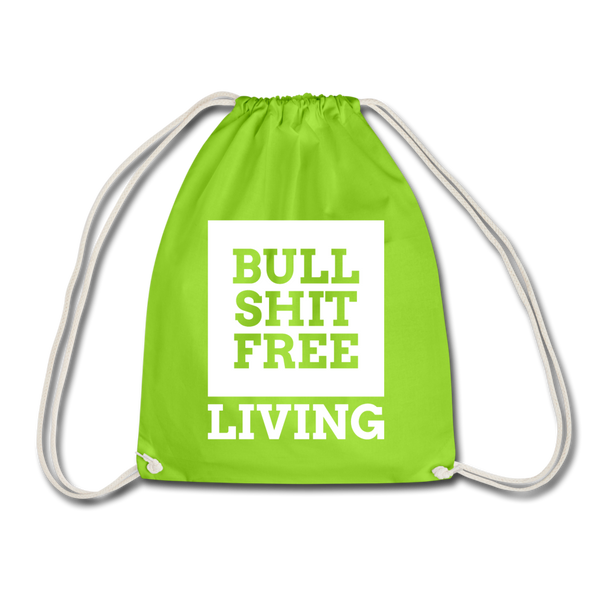 Turnbeutel: Bullshit-free living - Neongrün