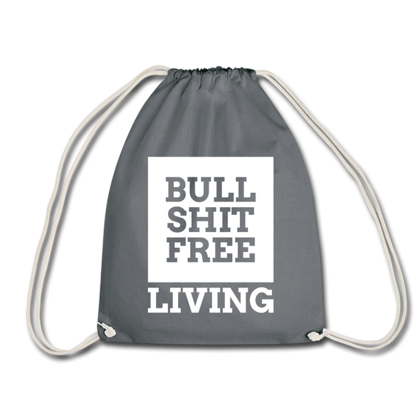 Turnbeutel: Bullshit-free living - Grau