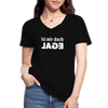 Frauen-T-Shirt mit V-Ausschnitt: Ist mir doch egal. - Schwarz