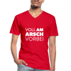 Männer-T-Shirt mit V-Ausschnitt: Voll am Arsch vorbei - Rot
