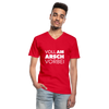 Männer-T-Shirt mit V-Ausschnitt: Voll am Arsch vorbei - Rot