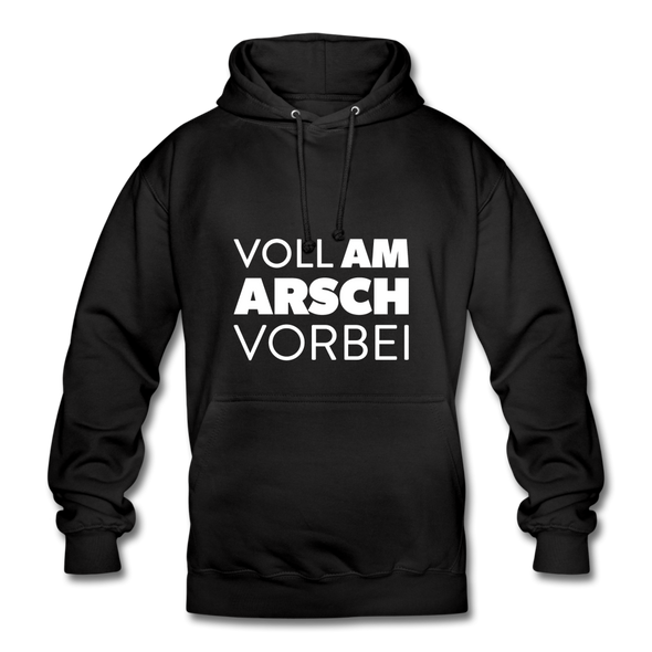 Unisex Hoodie: Voll am Arsch vorbei - Schwarz